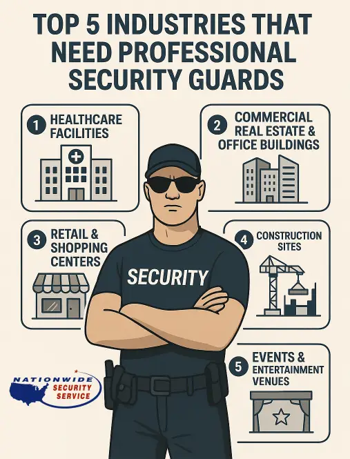 top 5 industries that need security guard service